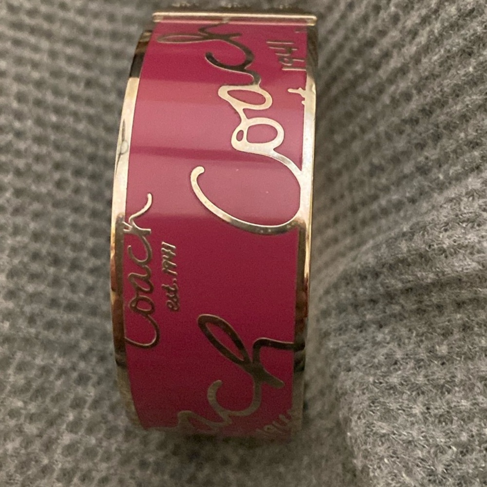 Vibrant Pink Textured Metal Bracelet